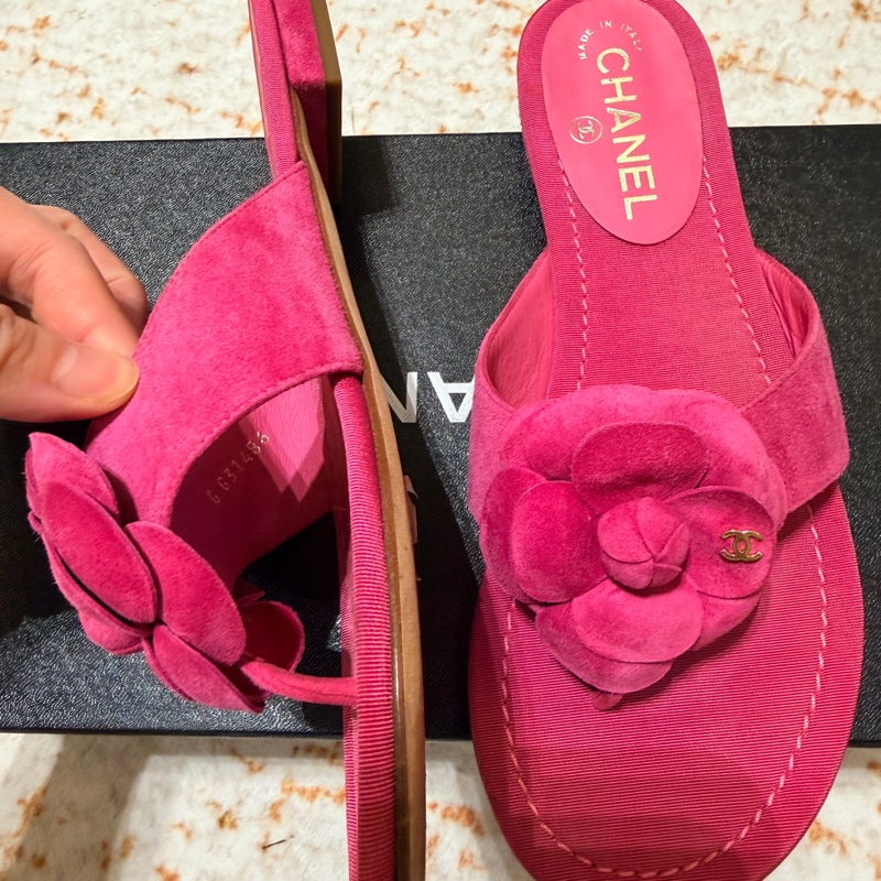 香奈兒CHANEL山茶花拖鞋涼鞋~出清-3