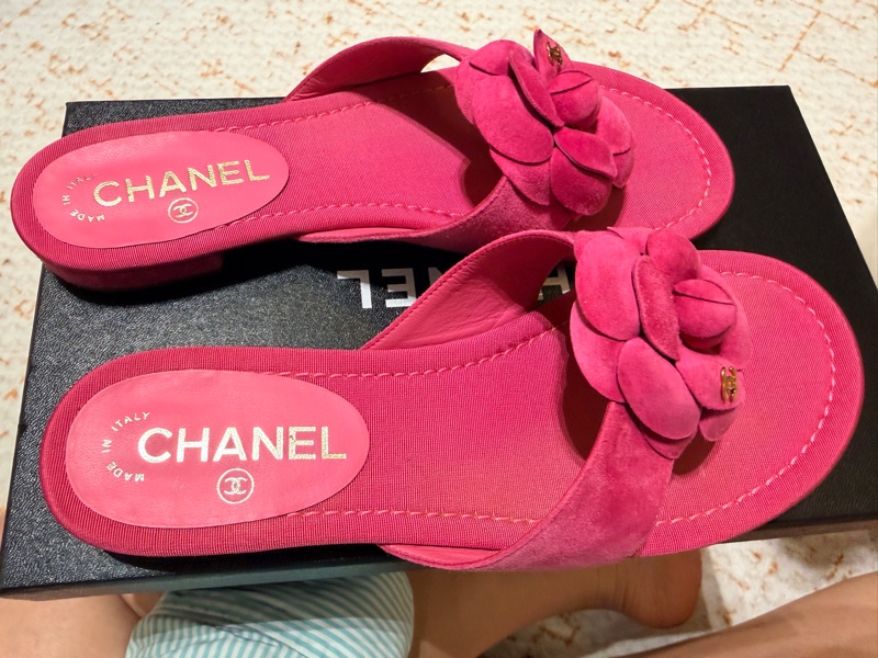 香奈兒CHANEL山茶花拖鞋涼鞋~出清-5