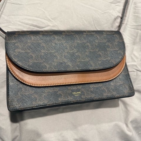 CELINE經典TRIOMPHE 老花雙層 WOC