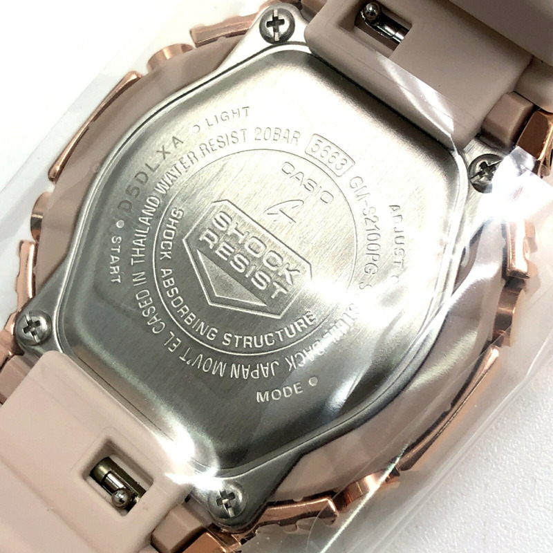 卡西歐 G-SHOCK 手錶 GM-S2100PG-4A 金屬錶殼 中型緊湊型 橡木八角形錶殼 雙 LED 照明 粉金 IP 錶盤 指針/數位雙顯 2023 年 8 月發布-7