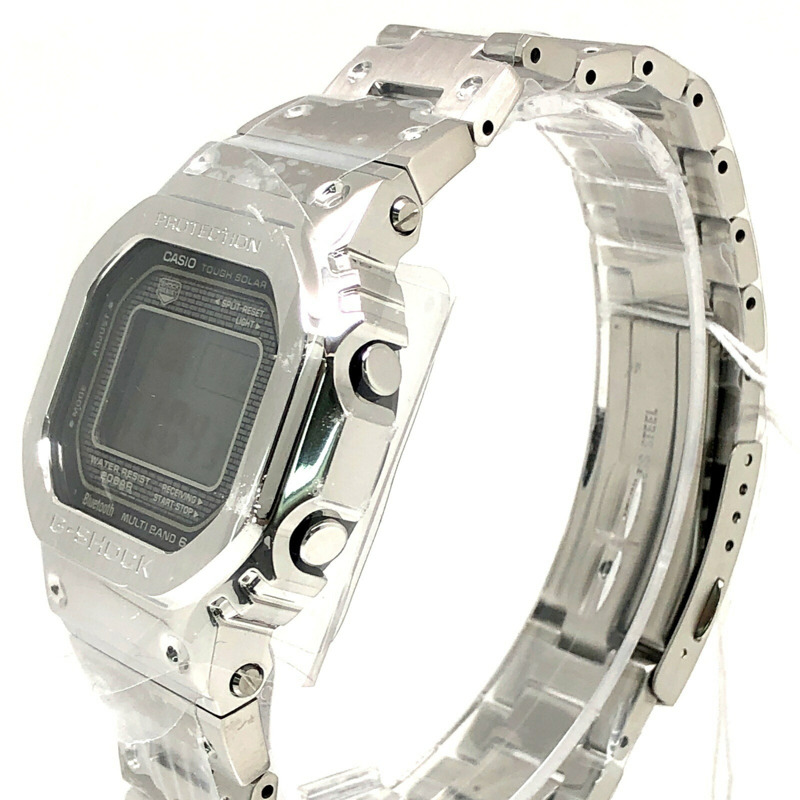 卡西歐 G-SHOCK 手錶 GMW-B5000D-1 全金屬銀色電波太陽能藍牙手機連接 LED 背光旋入式後蓋,2018 年 4 月發布-2