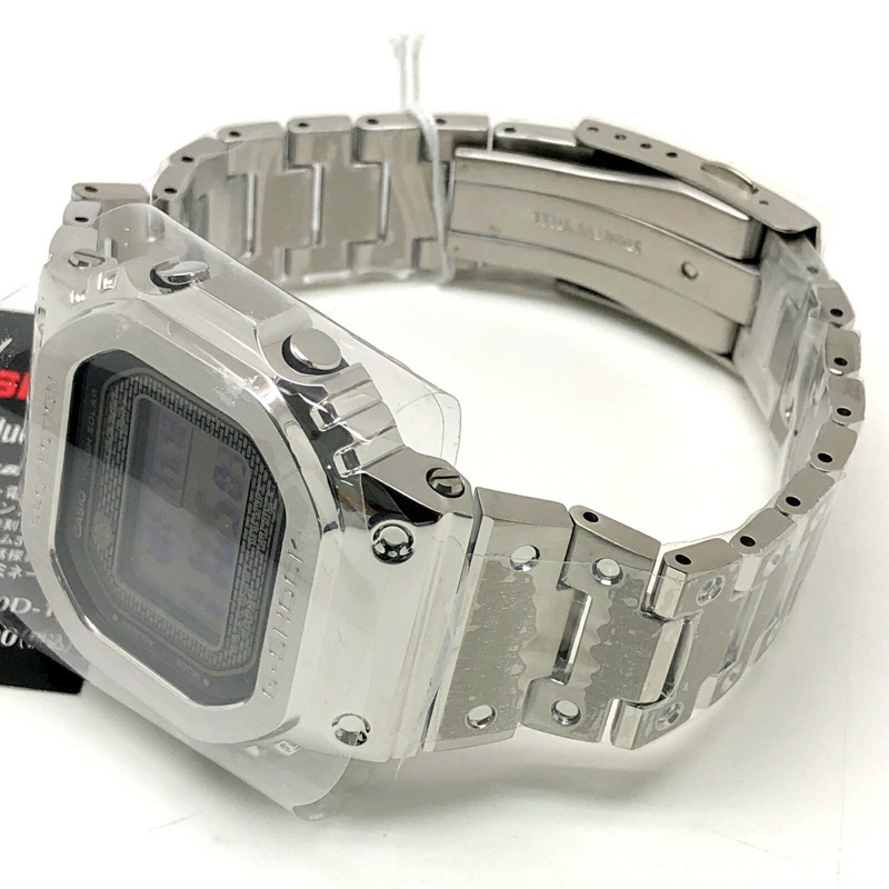 卡西歐 G-SHOCK 手錶 GMW-B5000D-1 全金屬銀色電波太陽能藍牙手機連接 LED 背光旋入式後蓋,2018 年 4 月發布-6