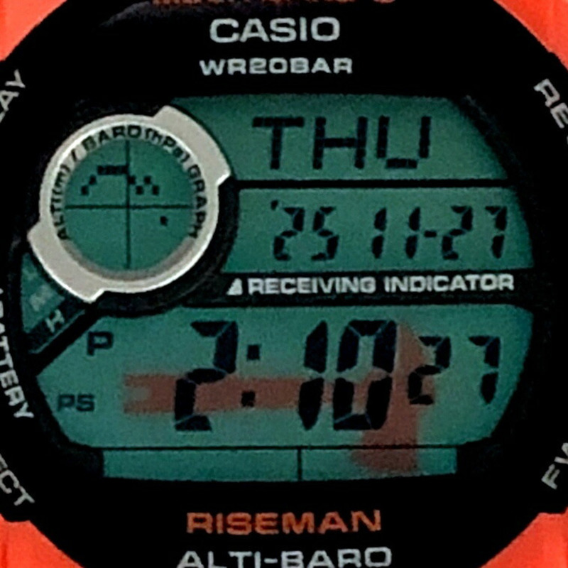 卡西歐 G-SHOCK GW-9200RJ-4 RISEMAN 男士救援橙色腕錶，配備 Riseman 電波太陽能雙感測器，可測量海拔、氣壓和溫度，於 2008 年 9 月發布。-8