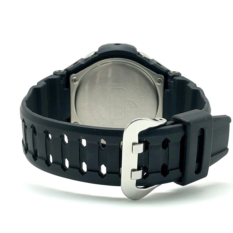 卡西歐 G-SHOCK GA-1100-1A GRAVITYMASTER 手錶，配備雙感測器，可測量方向和溫度，顯示世界時間，高亮度 LED 照明，黑白配色，指針/數字雙顯，於 2015 年 4 月發布。-5