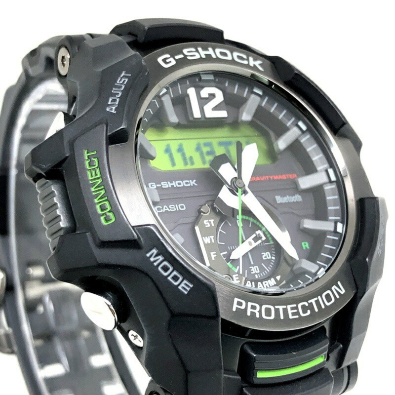 Casio G-SHOCK GR-B100-1A3 GRAVITYMASTER 強韌太陽能藍牙手機連接雙 LED 背光指針航空飛行員腕錶，2018 年 7 月發布-3