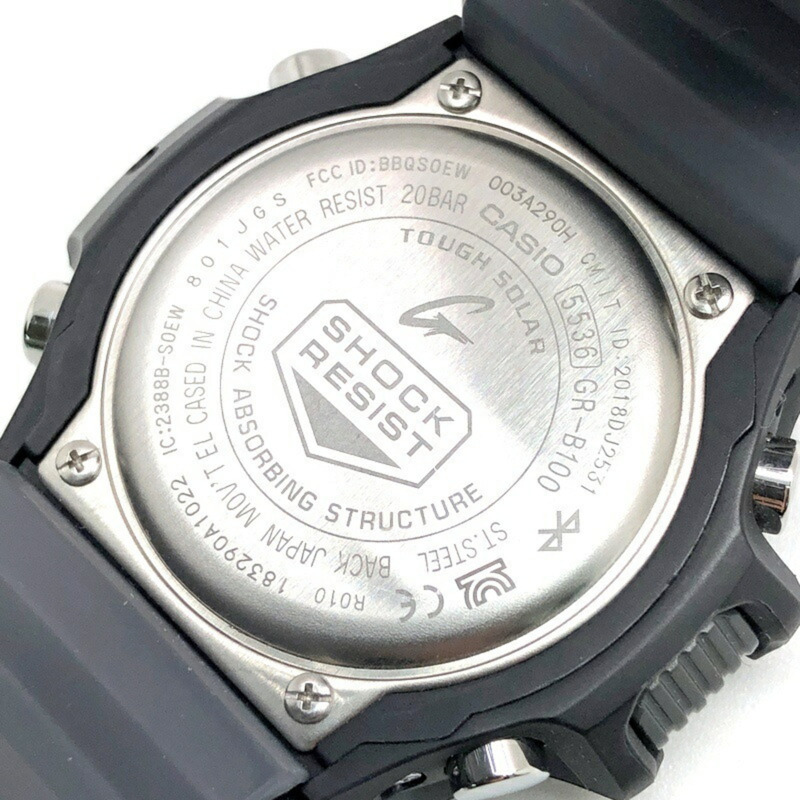 Casio G-SHOCK GR-B100-1A3 GRAVITYMASTER 強韌太陽能藍牙手機連接雙 LED 背光指針航空飛行員腕錶，2018 年 7 月發布-7
