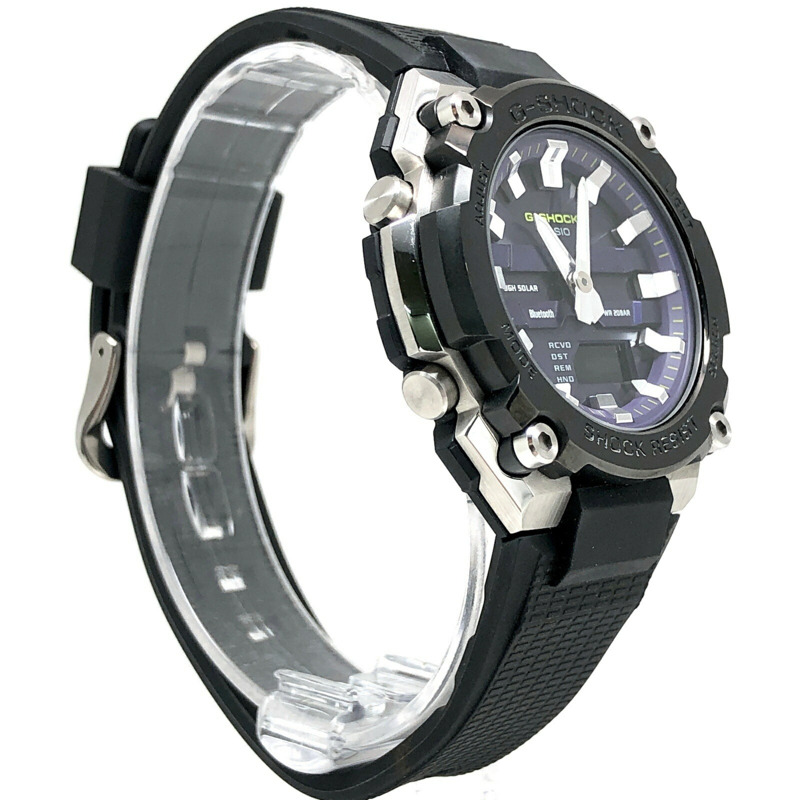 卡西歐 G-SHOCK 手錶 GST-B600A-1A6 G-STEEL G-Steel 小巧迷你尺寸男女通用款 Tough Solar 太陽能動力藍牙手機連接雙 LED 燈黑色紫色款，2024 年 2 月發布。-1