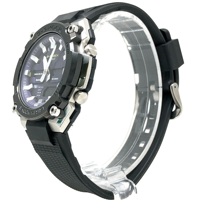 卡西歐 G-SHOCK 手錶 GST-B600A-1A6 G-STEEL G-Steel 小巧迷你尺寸男女通用款 Tough Solar 太陽能動力藍牙手機連接雙 LED 燈黑色紫色款，2024 年 2 月發布。-2