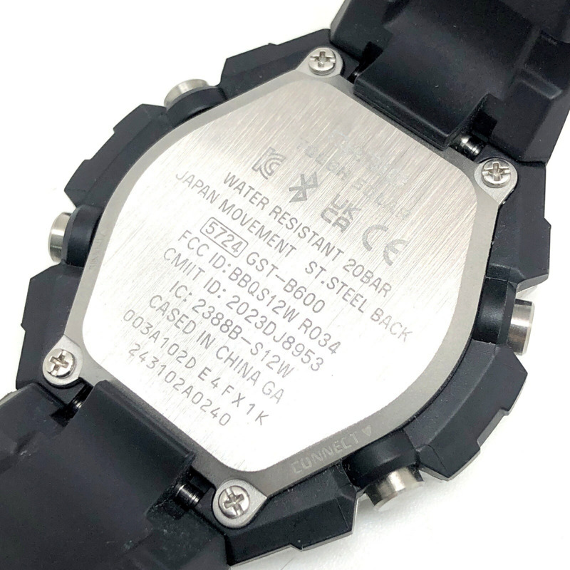 卡西歐 G-SHOCK 手錶 GST-B600A-1A6 G-STEEL G-Steel 小巧迷你尺寸男女通用款 Tough Solar 太陽能動力藍牙手機連接雙 LED 燈黑色紫色款，2024 年 2 月發布。-7