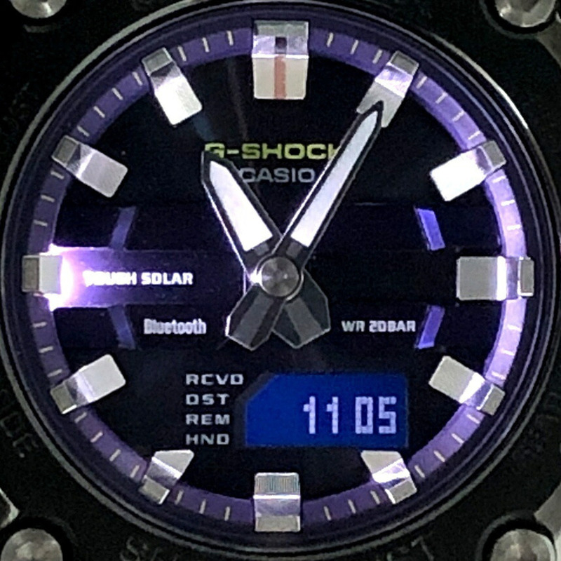 卡西歐 G-SHOCK 手錶 GST-B600A-1A6 G-STEEL G-Steel 小巧迷你尺寸男女通用款 Tough Solar 太陽能動力藍牙手機連接雙 LED 燈黑色紫色款，2024 年 2 月發布。-8
