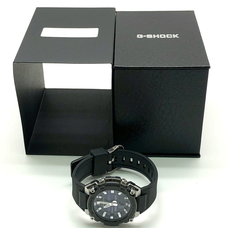 卡西歐 G-SHOCK 手錶 GST-B600A-1A6 G-STEEL G-Steel 小巧迷你尺寸男女通用款 Tough Solar 太陽能動力藍牙手機連接雙 LED 燈黑色紫色款，2024 年 2 月發布。-9