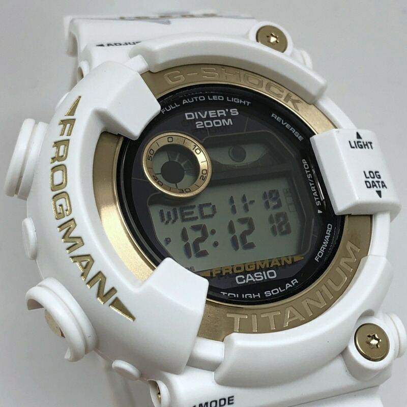 卡西歐 G-SHOCK GW-8201K-7 FROGMAN Irukuji 2024 聯名款 30 週年紀念版,太陽能動力,LED 背光,藍鯨白金配色,六月發售-3