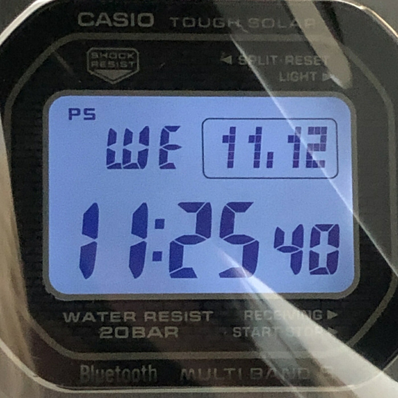 卡西歐 G-SHOCK 手錶 GMW-B5000D-1 全金屬銀色電波太陽能藍牙手機連接 LED 背光旋入式後蓋,2018 年 4 月發布-8