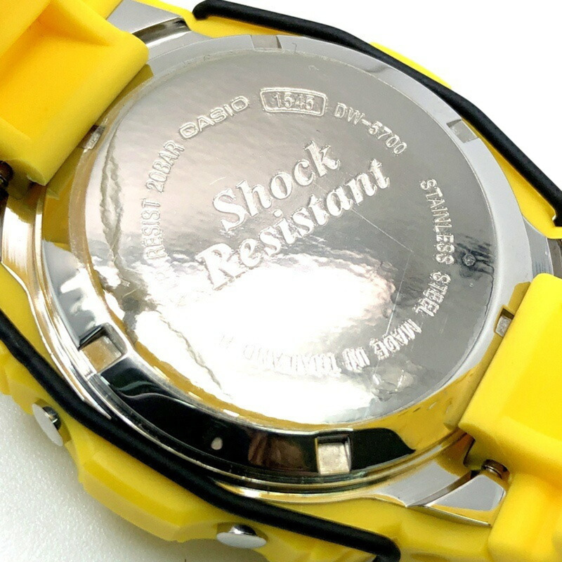 卡西歐 G-SHOCK 手錶 DW-5700Y-9 復刻版 黃色錶帶 鏡面旋入式後蓋 EL 背光 2001 年 9 月發布-7