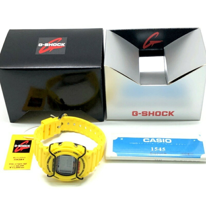 卡西歐 G-SHOCK 手錶 DW-5700Y-9 復刻版 黃色錶帶 鏡面旋入式後蓋 EL 背光 2001 年 9 月發布-9
