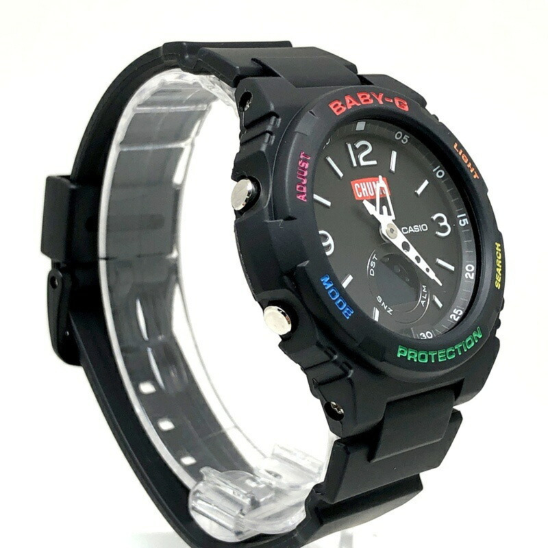 BABY-G CASIO 手錶 BGA-260CH-1A CHUMS 聯名款,帶夜光刻度、LED 燈、黑色、彩虹色、指針/數位雙顯,BABY-G 出品,2020 年 7 月發布。-1