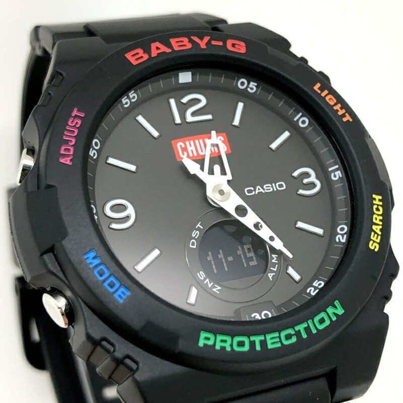 BABY-G CASIO 手錶 BGA-260CH-1A CHUMS 聯名款,帶夜光刻度、LED 燈、黑色、彩虹色、指針/數位雙顯,BABY-G 出品,2020 年 7 月發布。-3