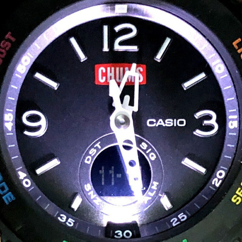 BABY-G CASIO 手錶 BGA-260CH-1A CHUMS 聯名款,帶夜光刻度、LED 燈、黑色、彩虹色、指針/數位雙顯,BABY-G 出品,2020 年 7 月發布。-8