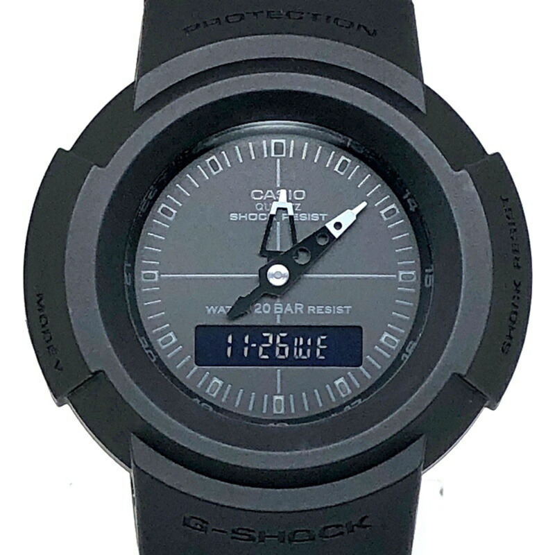 Casio G-SHOCK AW-500BB-1E 全黑復刻版腕錶，指針/數位雙顯，全黑配色，2020 年 11 月發布-0