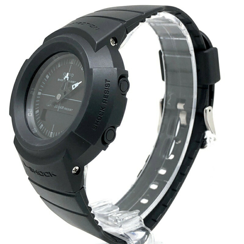 Casio G-SHOCK AW-500BB-1E 全黑復刻版腕錶，指針/數位雙顯，全黑配色，2020 年 11 月發布-2