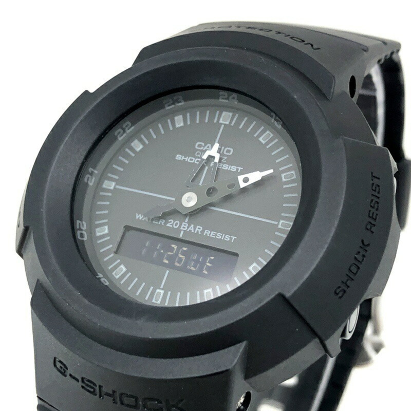 Casio G-SHOCK AW-500BB-1E 全黑復刻版腕錶，指針/數位雙顯，全黑配色，2020 年 11 月發布-4