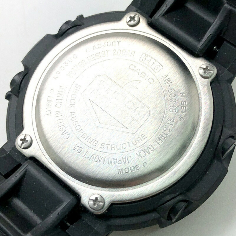 Casio G-SHOCK AW-500BB-1E 全黑復刻版腕錶，指針/數位雙顯，全黑配色，2020 年 11 月發布-8