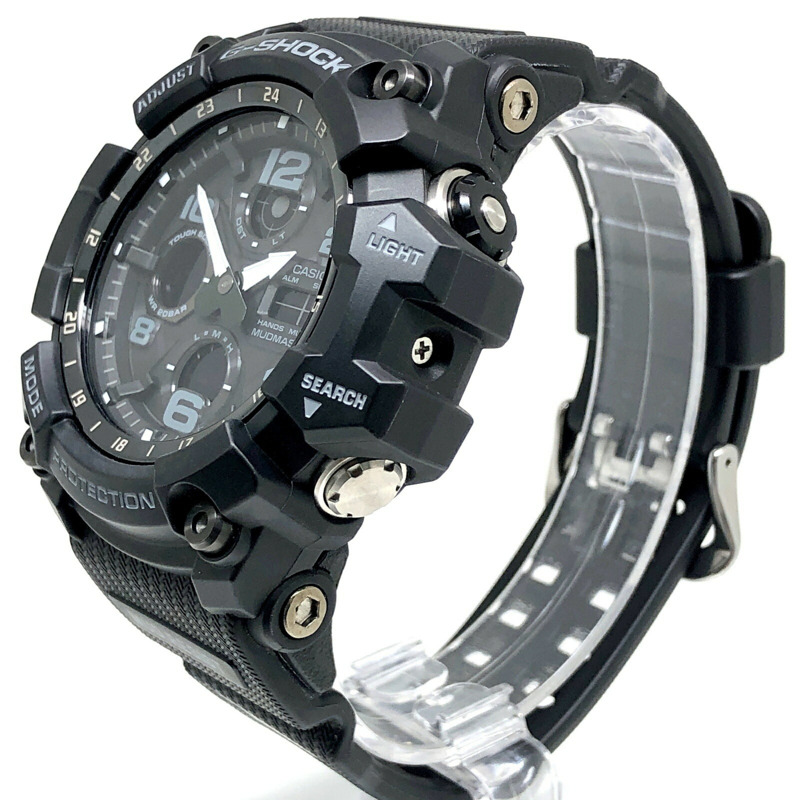 卡西歐 G-SHOCK GWG-100-1A MUDMASTER 手錶,具備電波太陽能、雙 LED 照明、防塵防泥、指針/數位雙顯、黑色軍綠色等功能,2018 年 2 月發布。-2