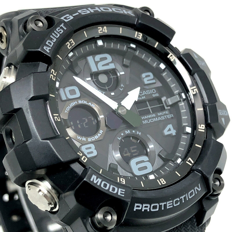 卡西歐 G-SHOCK GWG-100-1A MUDMASTER 手錶,具備電波太陽能、雙 LED 照明、防塵防泥、指針/數位雙顯、黑色軍綠色等功能,2018 年 2 月發布。-3