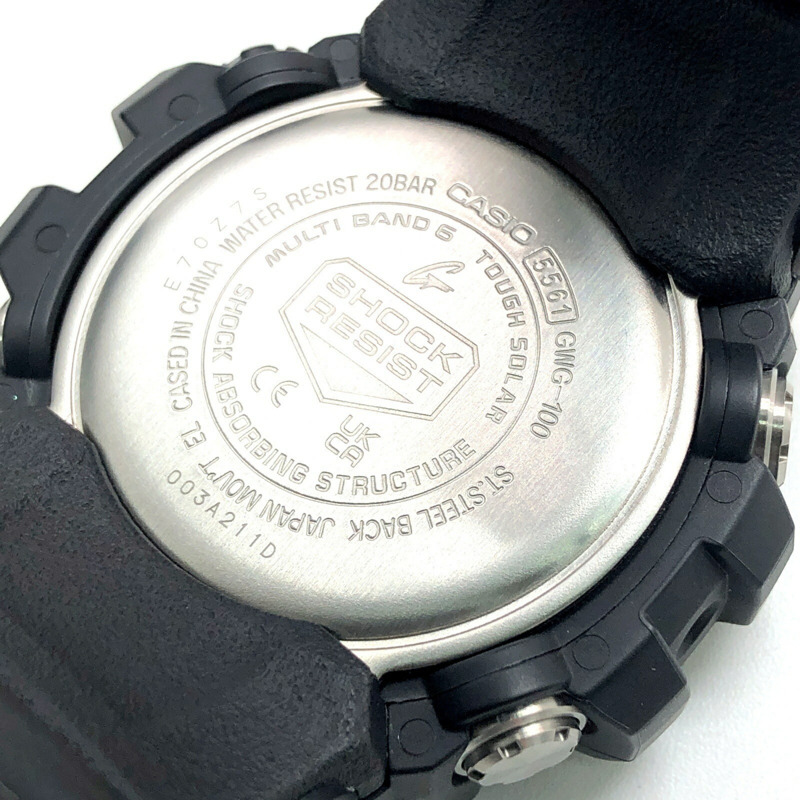 卡西歐 G-SHOCK GWG-100-1A MUDMASTER 手錶,具備電波太陽能、雙 LED 照明、防塵防泥、指針/數位雙顯、黑色軍綠色等功能,2018 年 2 月發布。-7