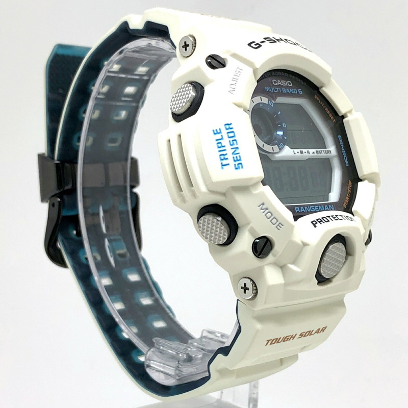 卡西歐 G-SHOCK GW-9408KJ-7 RANGEMAN EARTHWATCH 2022 北極熊系列電波太陽能三重感應器腕錶,具備高度、氣壓、方向和溫度測量功能,米白色,11 月發布-1