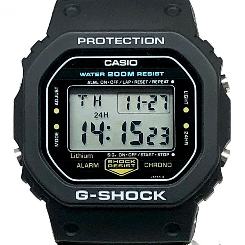 卡西歐 G-SHOCK 手錶 DW-5200C-1 M240,由卡西歐官方修復,冰球廣告英雄款,鏡面拋光,旋入式後蓋,迷你球形錶盤,80 年代原廠復古款,1984 年 6 月發布。-0