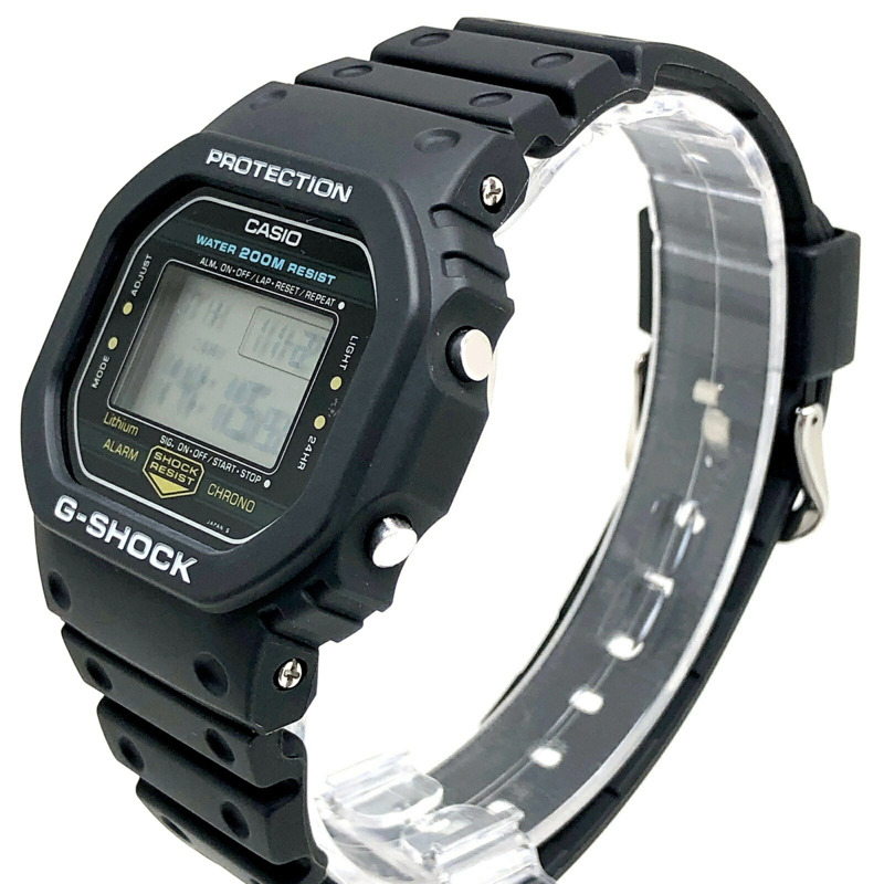 卡西歐 G-SHOCK 手錶 DW-5200C-1 M240,由卡西歐官方修復,冰球廣告英雄款,鏡面拋光,旋入式後蓋,迷你球形錶盤,80 年代原廠復古款,1984 年 6 月發布。-2