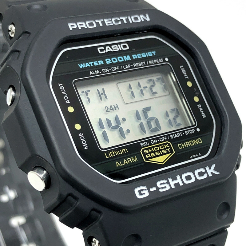 卡西歐 G-SHOCK 手錶 DW-5200C-1 M240,由卡西歐官方修復,冰球廣告英雄款,鏡面拋光,旋入式後蓋,迷你球形錶盤,80 年代原廠復古款,1984 年 6 月發布。-3
