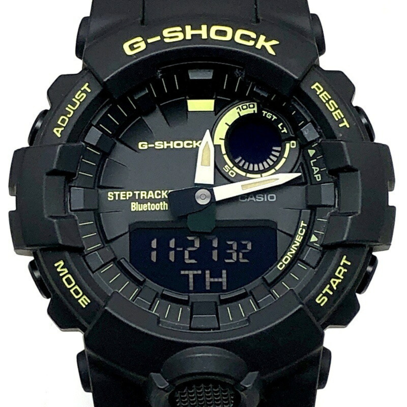 卡西歐 G-SHOCK 手錶 GBA-800LU-1A1 G-SQUAD 具備藍牙通訊功能、三軸加速度感測器、計步器、雙 LED 背光和夜光功能,黑色錶盤,2019 年 11 月發布。-0