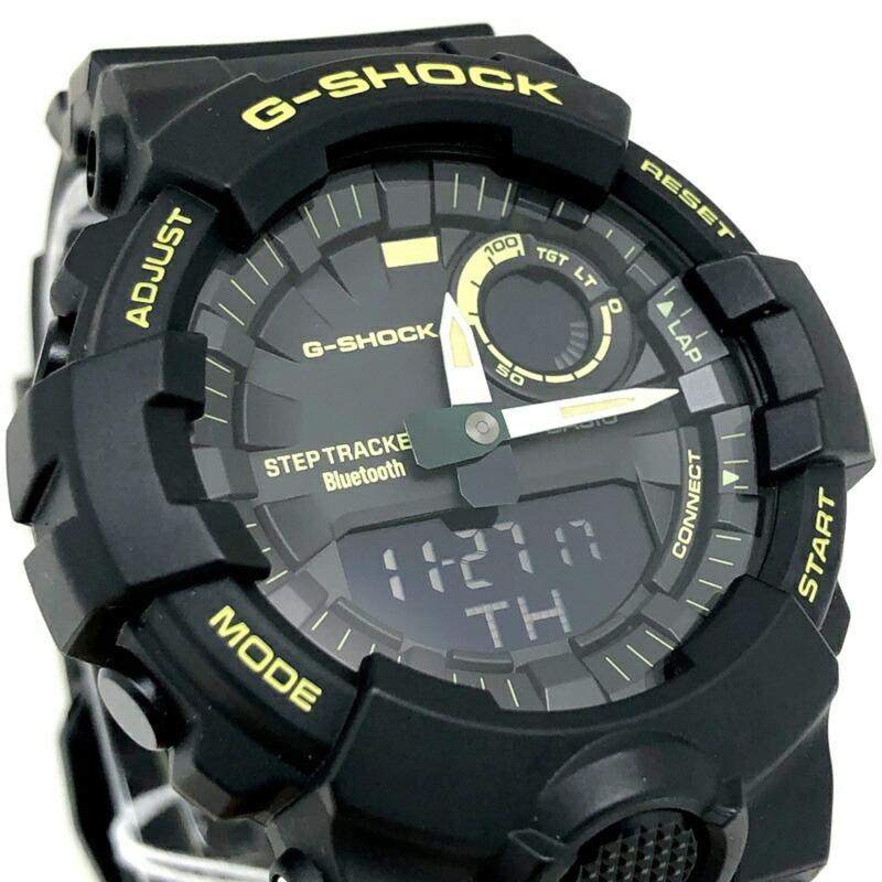 卡西歐 G-SHOCK 手錶 GBA-800LU-1A1 G-SQUAD 具備藍牙通訊功能、三軸加速度感測器、計步器、雙 LED 背光和夜光功能,黑色錶盤,2019 年 11 月發布。-3