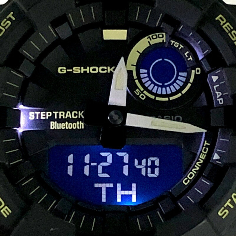 卡西歐 G-SHOCK 手錶 GBA-800LU-1A1 G-SQUAD 具備藍牙通訊功能、三軸加速度感測器、計步器、雙 LED 背光和夜光功能,黑色錶盤,2019 年 11 月發布。-8