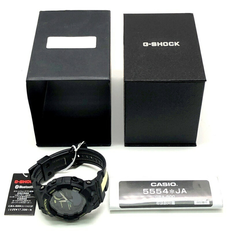 卡西歐 G-SHOCK 手錶 GBA-800LU-1A1 G-SQUAD 具備藍牙通訊功能、三軸加速度感測器、計步器、雙 LED 背光和夜光功能,黑色錶盤,2019 年 11 月發布。-9