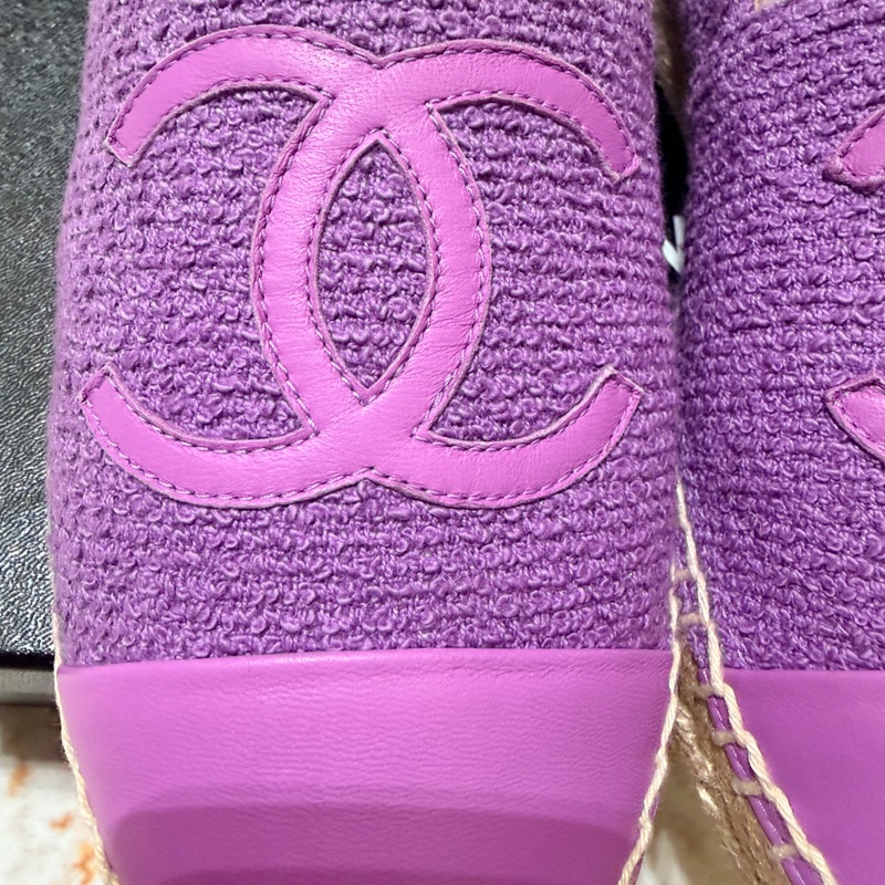 紫色 Chanel 草編鞋 漁夫鞋38~全新出清-1