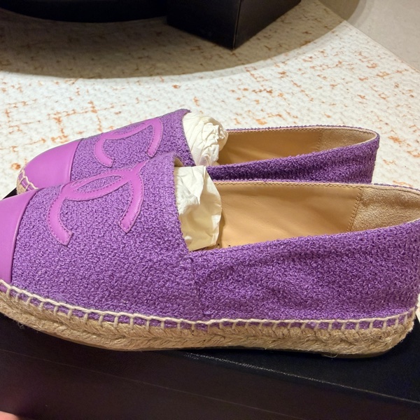 紫色 Chanel 草編鞋 漁夫鞋38~全新出清-5