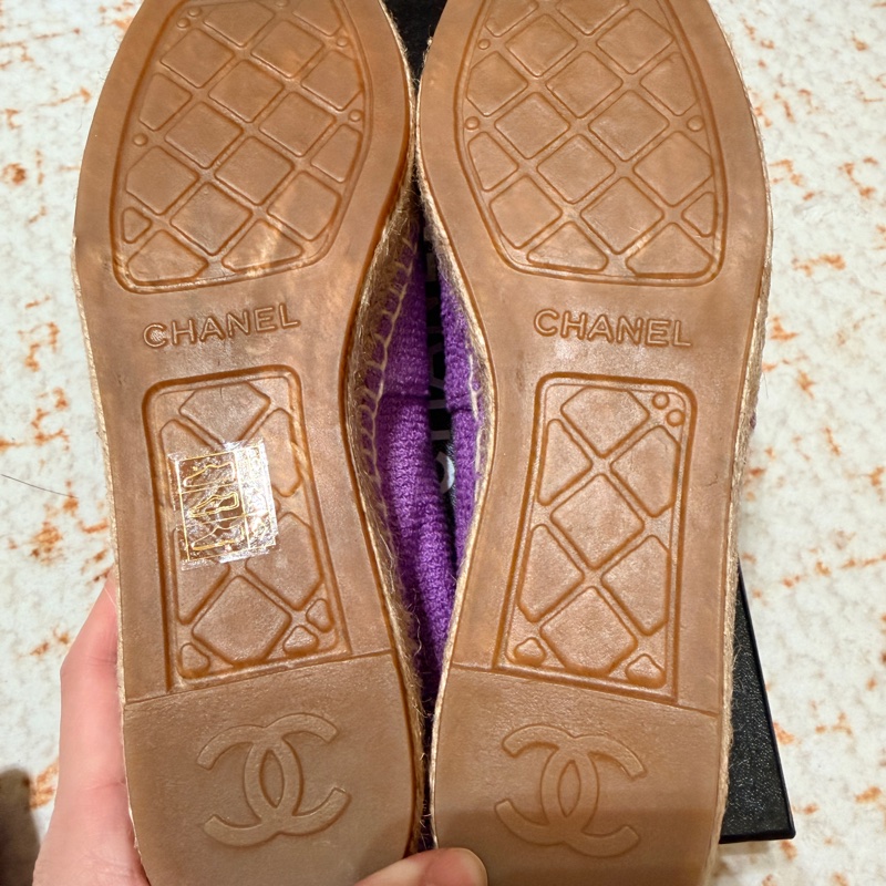 紫色 Chanel 草編鞋 漁夫鞋38~全新出清-6