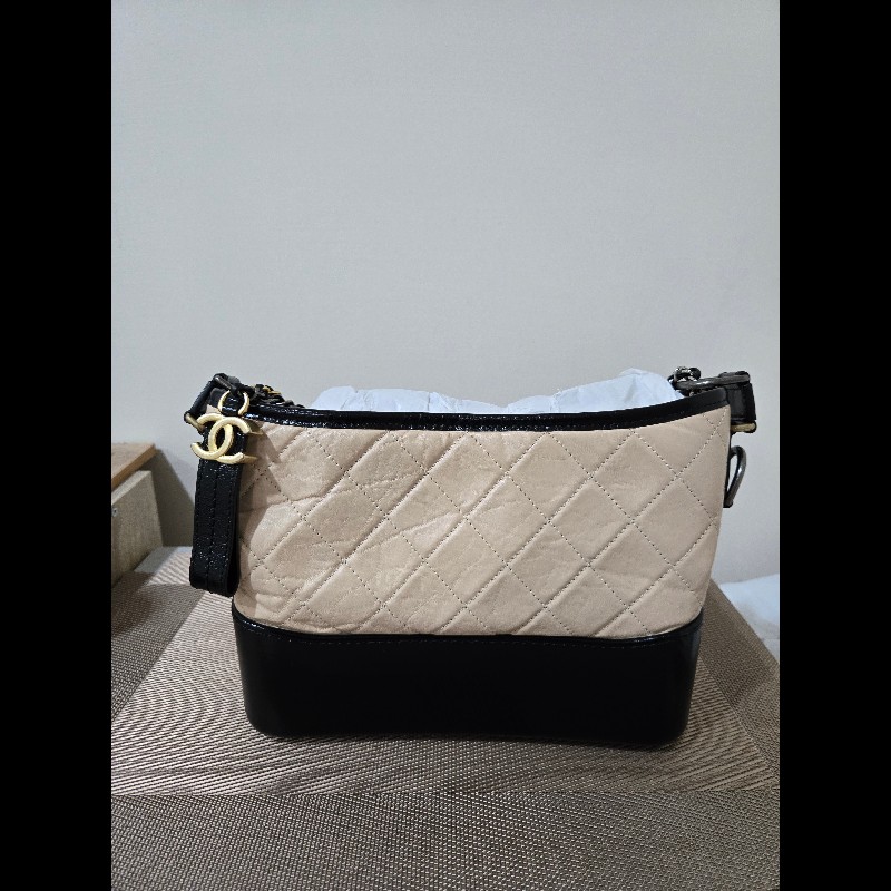 Chanel 香奈兒 米拼黑牛皮Gabrielle流浪包 小號-2