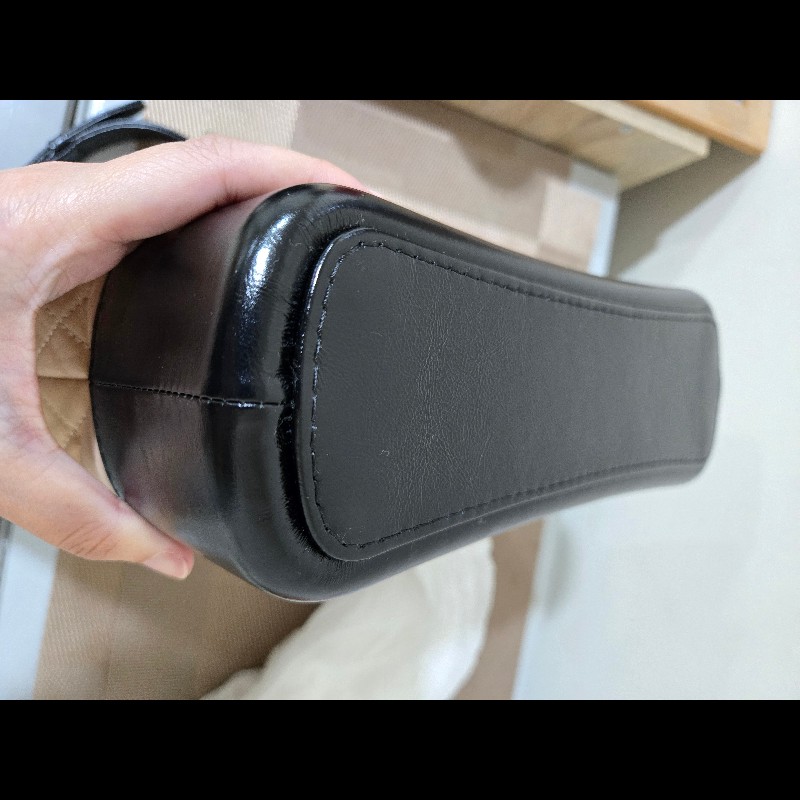 Chanel 香奈兒 米拼黑牛皮Gabrielle流浪包 小號-9