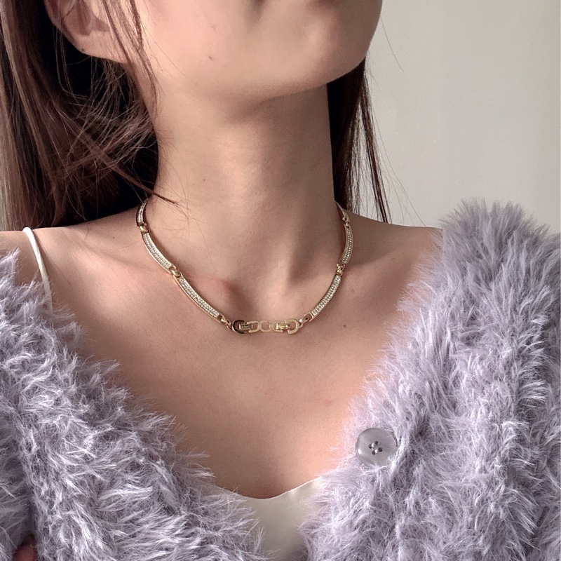 Christian Dior 迪奧 項鏈 鍍金水鑽 花朵 德國製-3