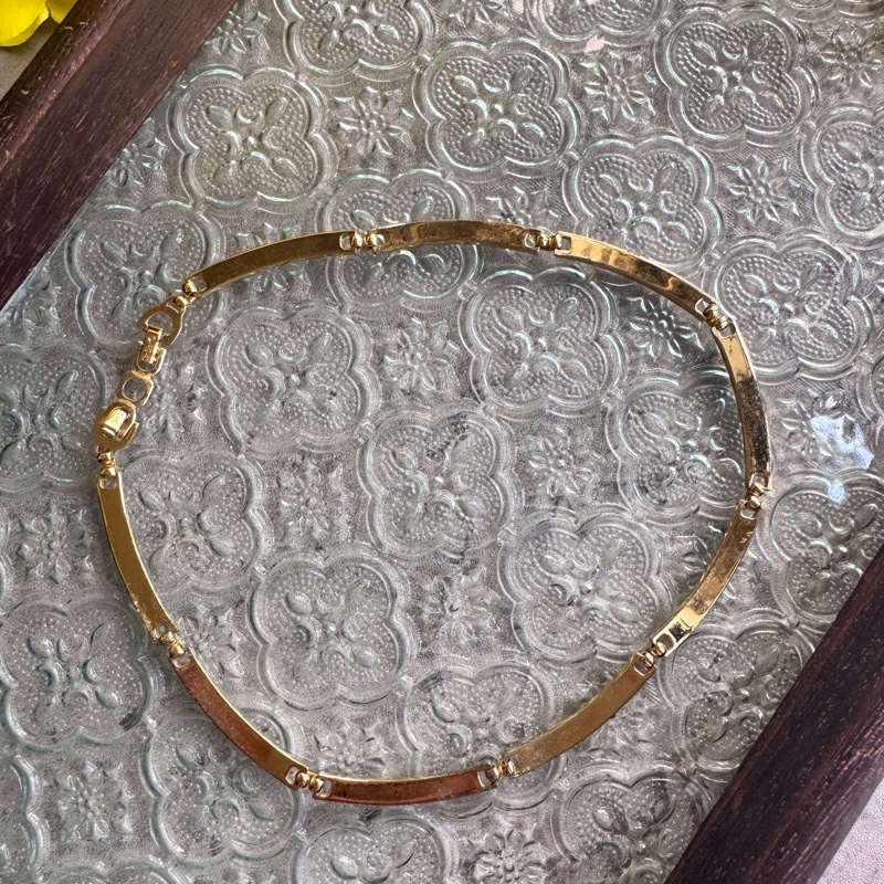 Christian Dior 迪奧 項鏈 鍍金水鑽 花朵 德國製-6