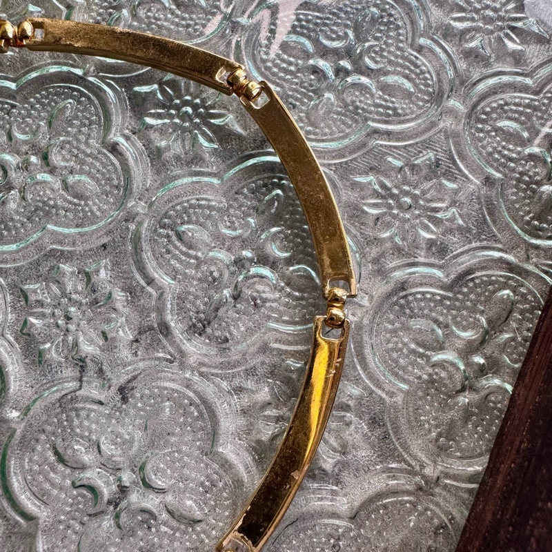 Christian Dior 迪奧 項鏈 鍍金水鑽 花朵 德國製-9