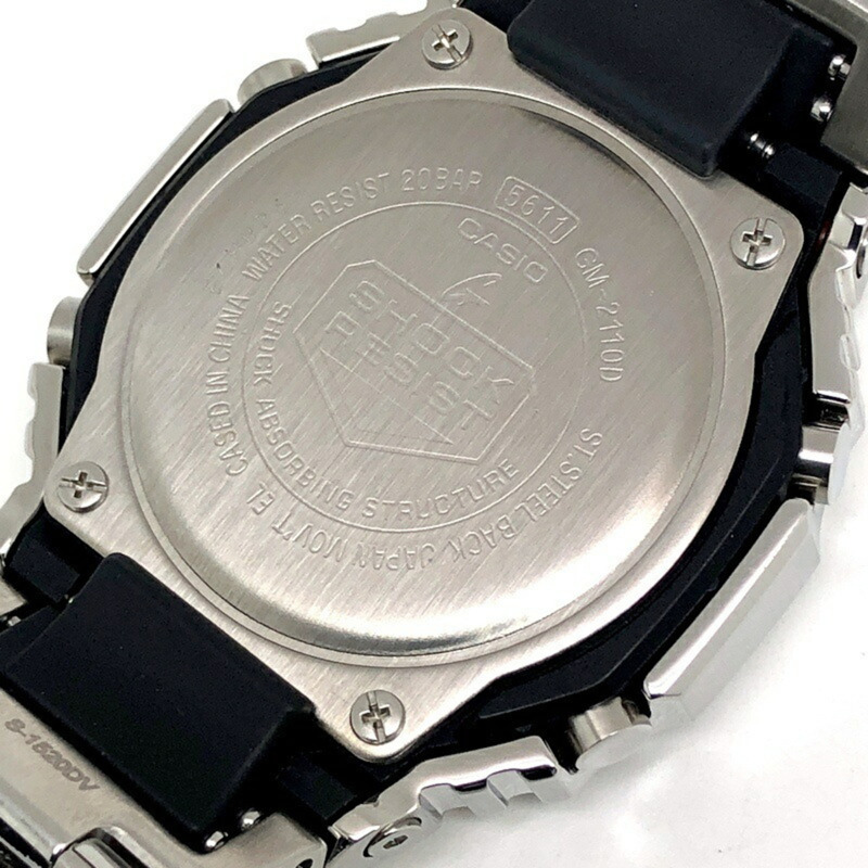 卡西歐 G-SHOCK 手錶 GM-2110D-4A 橡木金屬款八角形錶殼 雙 LED 照明 銀色/橙色指針/數位雙顯 2024 年 9 月發布-7