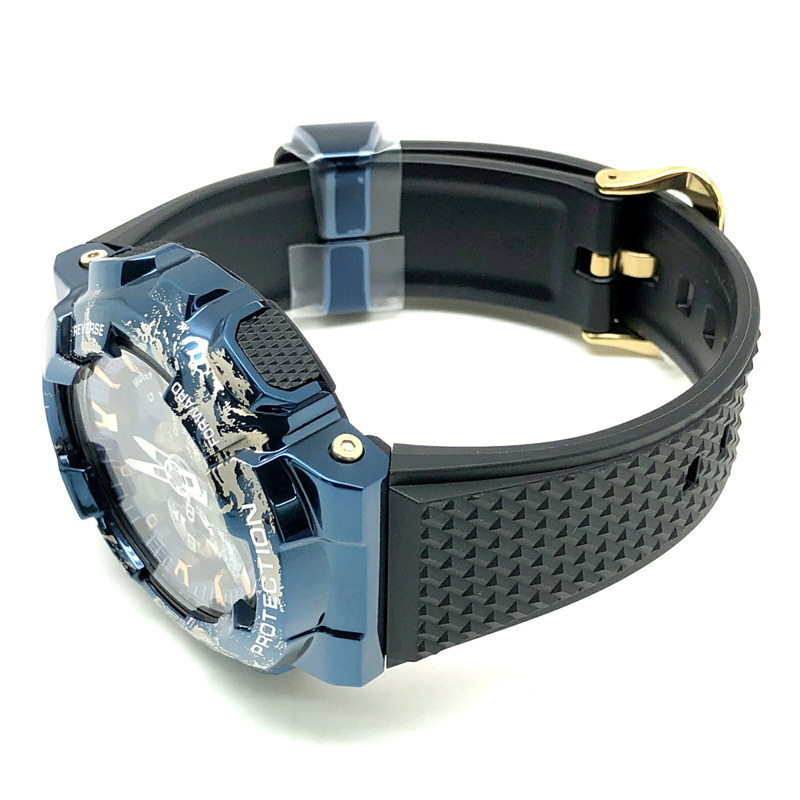 卡西歐 G-SHOCK 手錶 GM-110EARTH-1A 地球圖案金屬錶圈 LED 淺藍色金屬指針/數位雙顯，2022 年 12 月發布-4