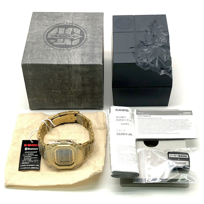卡西歐 G-SHOCK 手錶 GMW-B5000PG-9 40週年紀念版 復刻版 全金屬錶殼 電波太陽能 藍牙 手機連接 金色 IP 錶盤 2023年4月發布-9