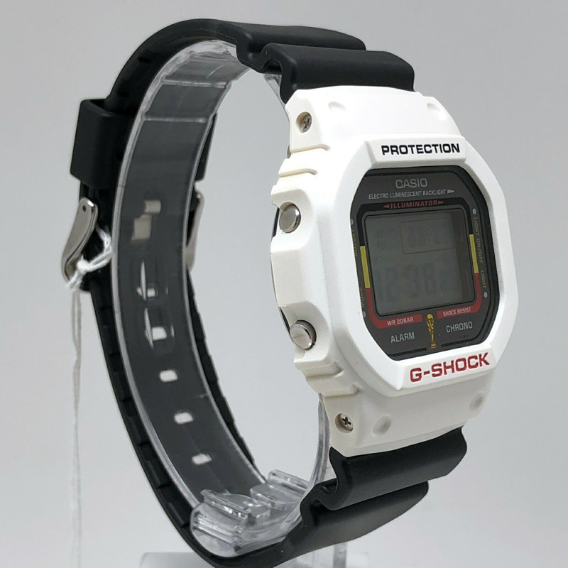卡西歐 G-SHOCK 手錶 DW-5600WC-1 FIFA 世界盃 2006 德國官方授權合作款 Goleo EL 白色 x 黑色，2005 年 8 月發布-1
