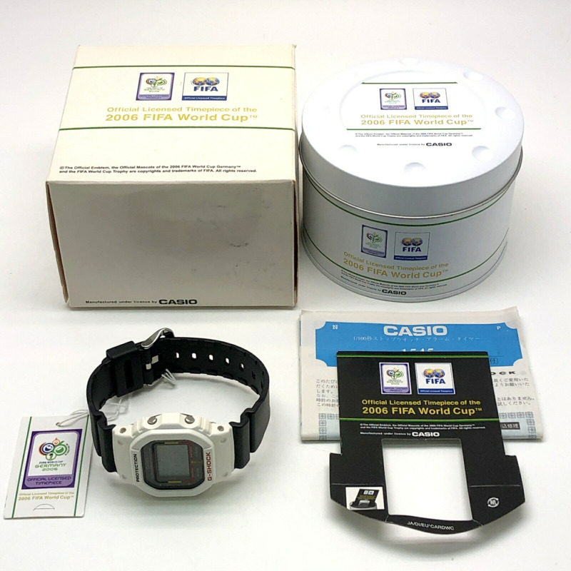 卡西歐 G-SHOCK 手錶 DW-5600WC-1 FIFA 世界盃 2006 德國官方授權合作款 Goleo EL 白色 x 黑色，2005 年 8 月發布-9